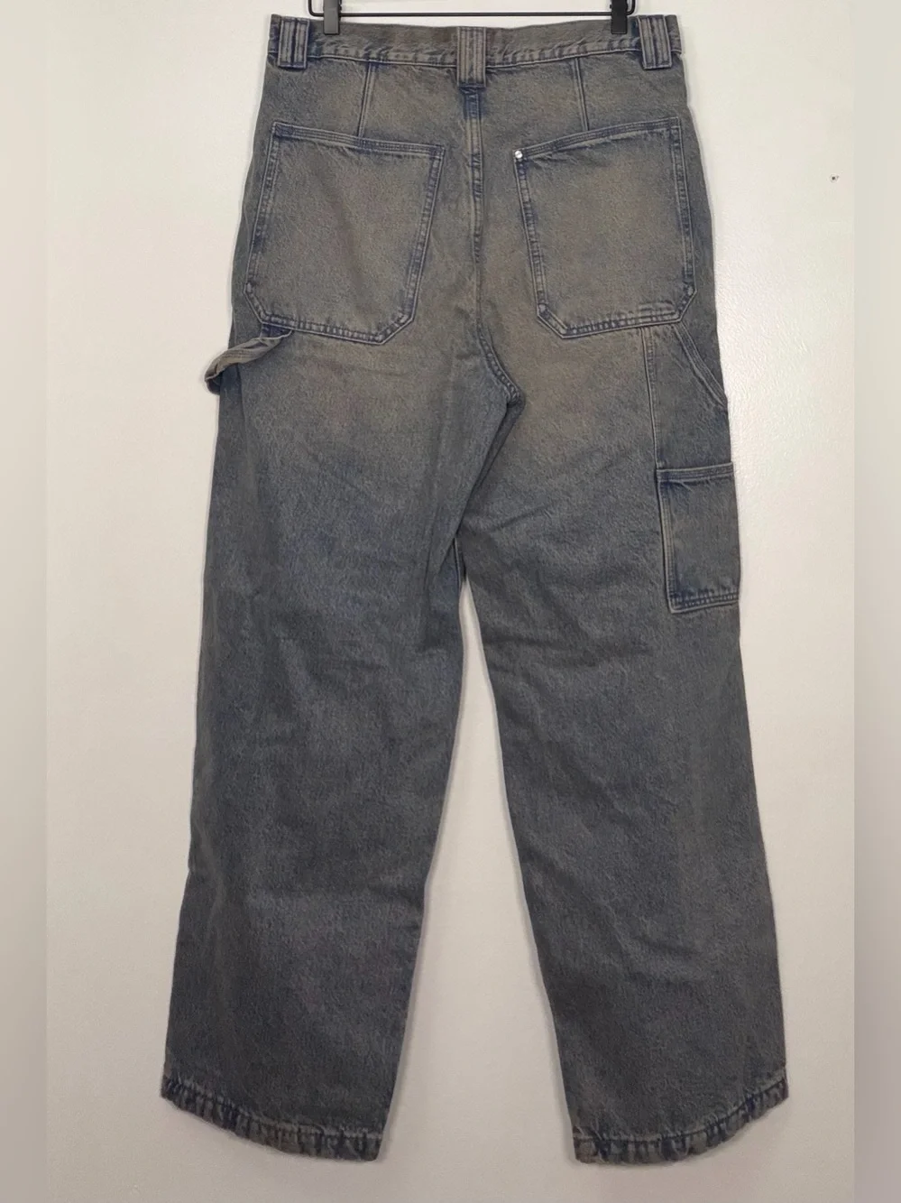 H&M Men's Relaxed Carpenter Jeans — Faded Gray-Blue